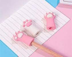 3 Pcs Cute Pink Style Cat Paw Rubber Erasers - Image 5