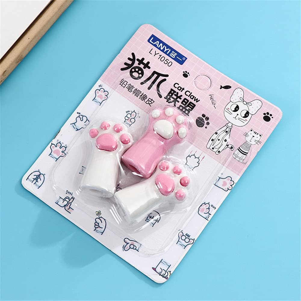 3 Pcs Cute Pink Style Cat Paw Rubber Erasers - Image 6