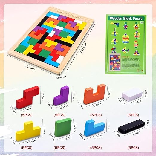 3D Russian Blocks Jigsaw Wood Intelligence Puzzle - Image 3