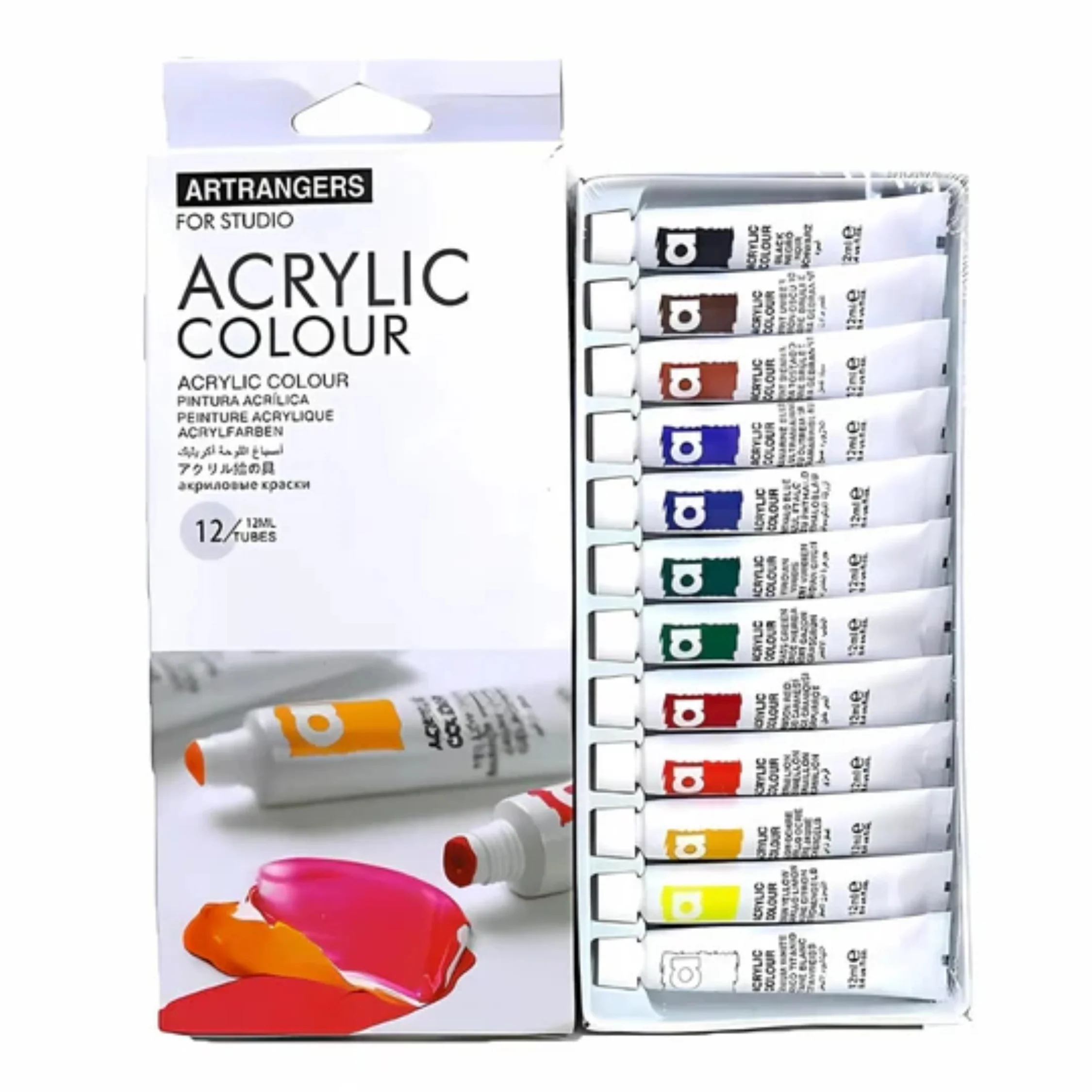 Acrylic Colour (12Pcs) Set - 15ml - Art Rangers - Image 2
