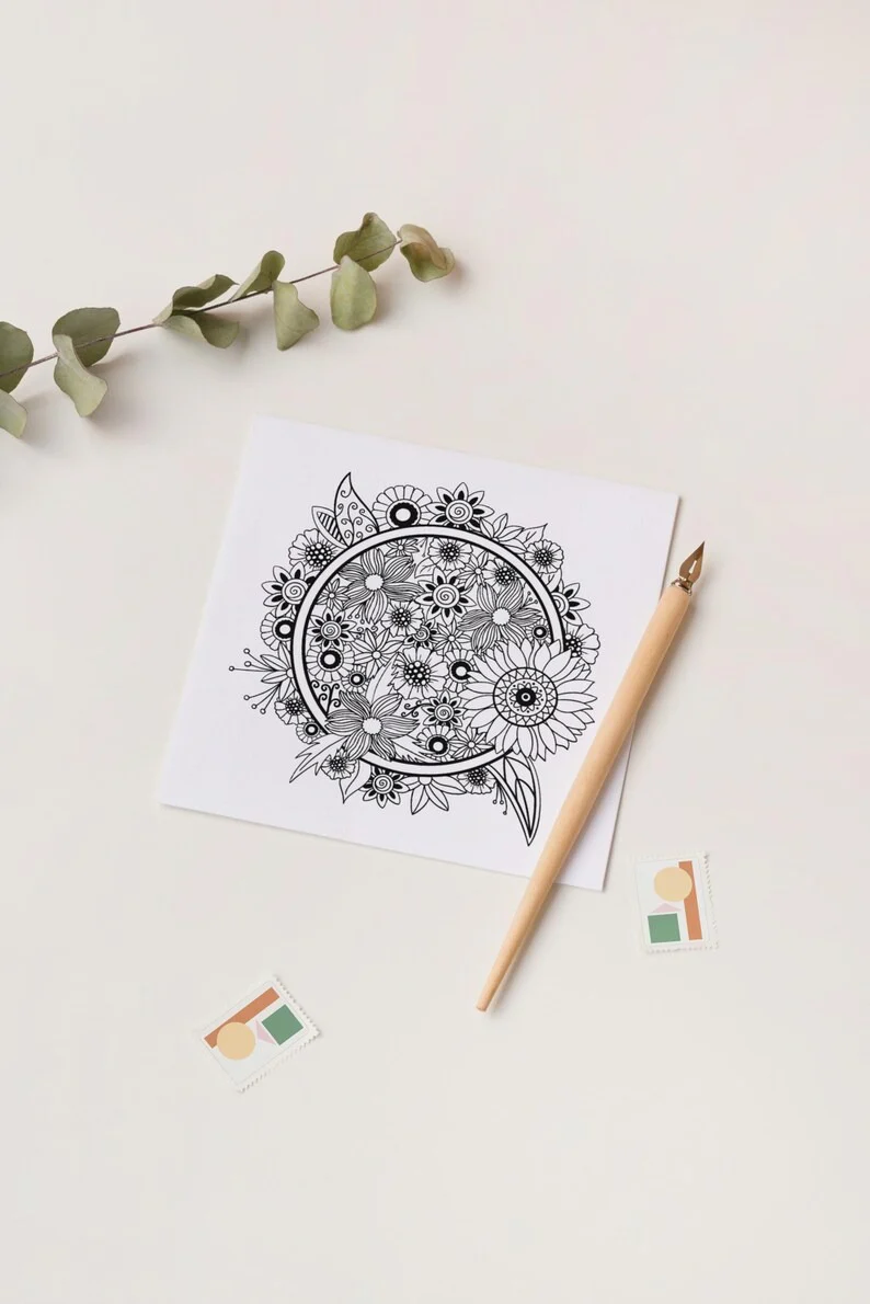 Artella 3D Mandala Coloring Pages 8.5x8.5 - Image 4
