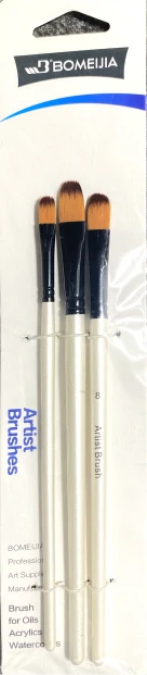 Artist Brush 3pcs Set Mix Shapes - Bomeijia - Image 4