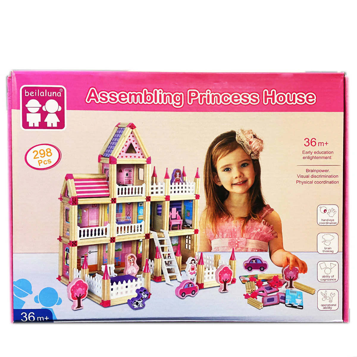 Assembling Princess Wooden House For A GIRL CONSTRUCTION BLOCKS TOY 298pcs - Image 4