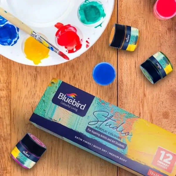 Bluebird Studio Acrylic Colours Primary Shades – 25ml Set of 12 - Image 2