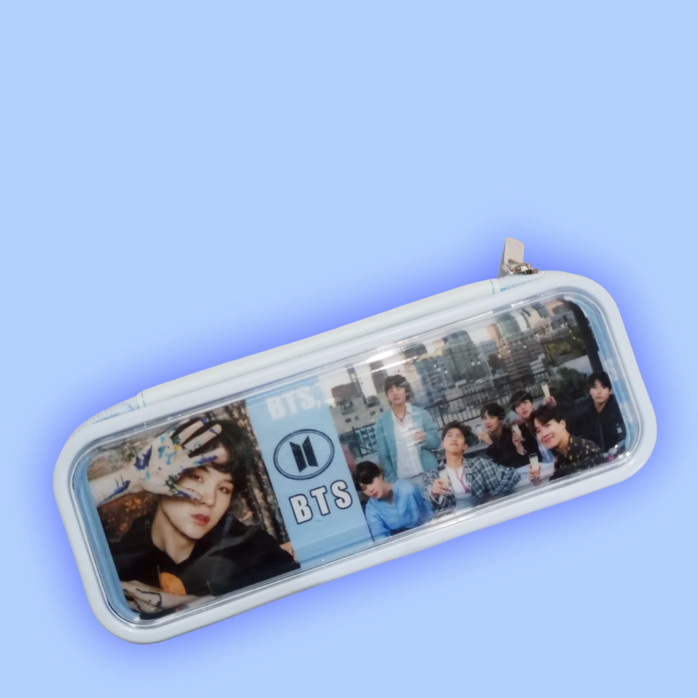 BTS Blue Pencil Pouch With Colorful LED Lights - Image 2