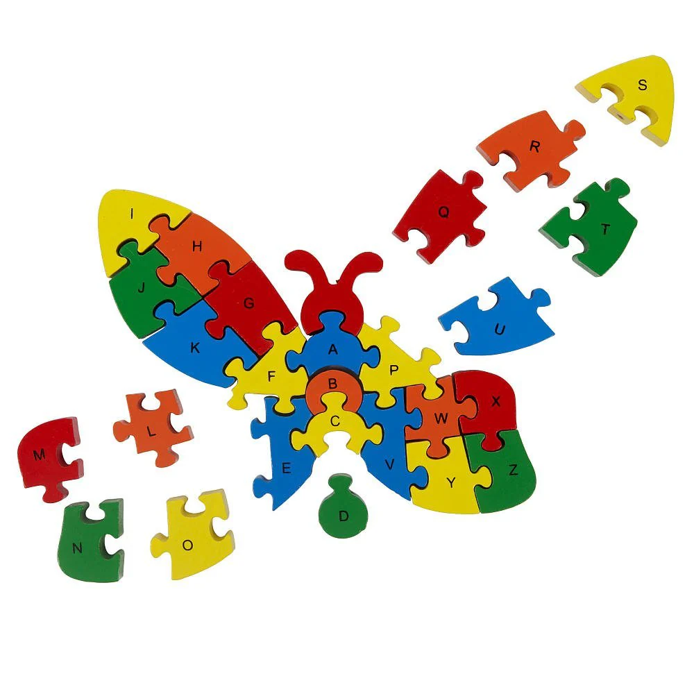 Butterfly Wooden Educational Alphabet & Numbers Jigsaw Puzzle - Image 3