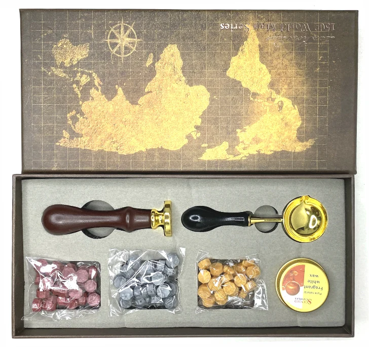 Candle Wax With Stamp 6pcs Set - Multicolour