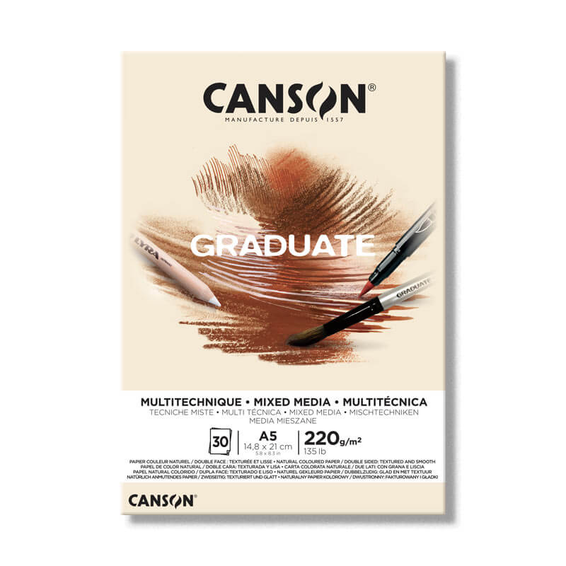 Canson Graduate Mixed Media Pad Yellow Ochre 220 gsm. - Image 3