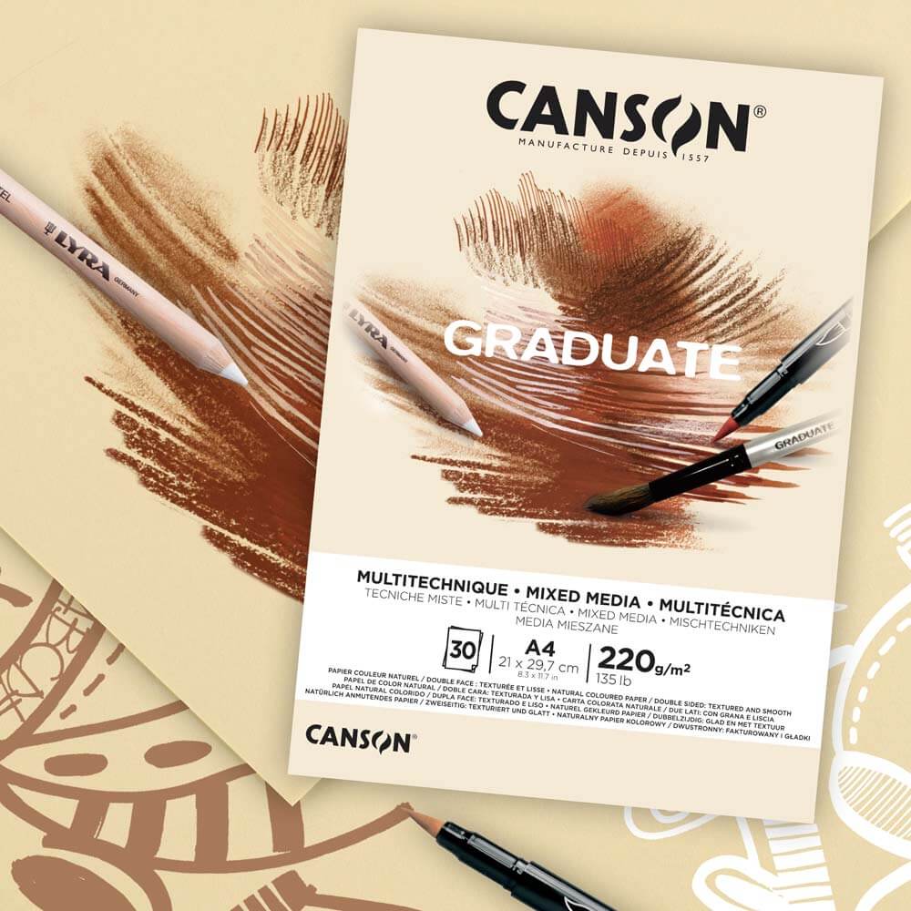 Canson Graduate Mixed Media Pad Yellow Ochre 220 gsm. - Image 5