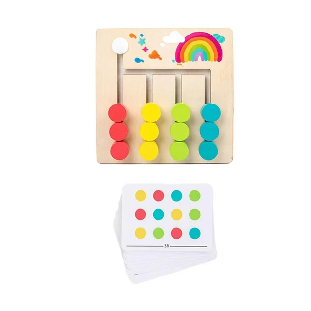 Color and Shape Matching Montessori Toys Slide Puzzle Board Games - Image 2