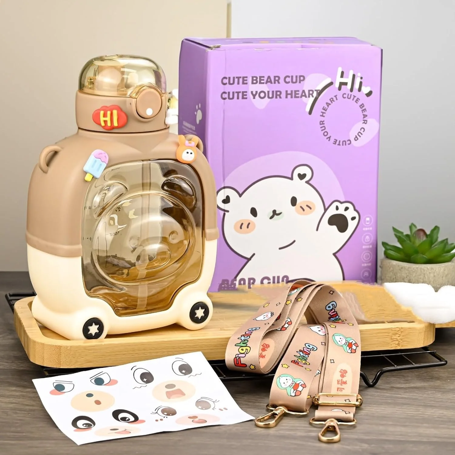 Cute Bear Water Bottle for Kids 1000ml - Image 4