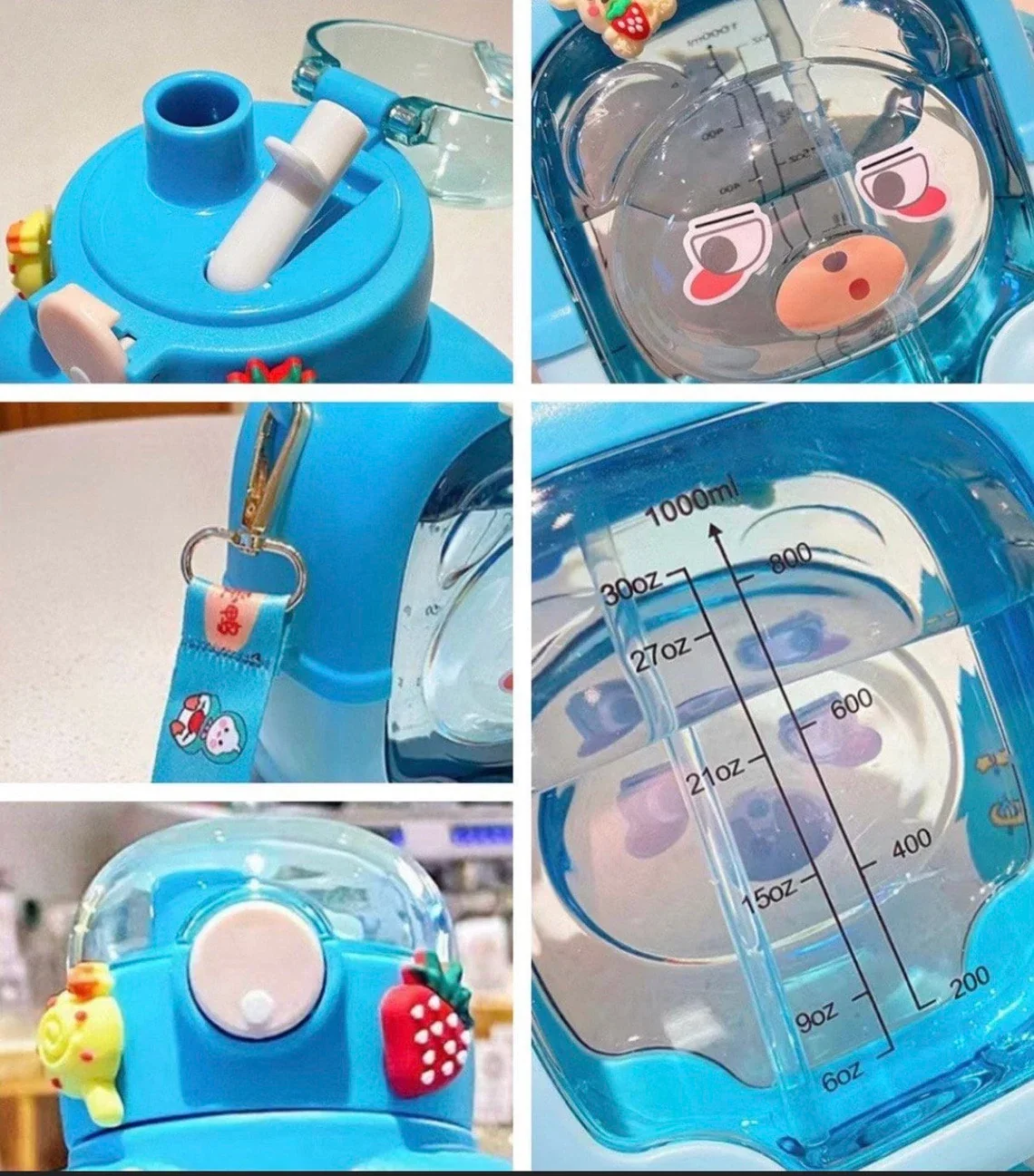 Cute Bear Water Bottle for Kids 1000ml - Image 6