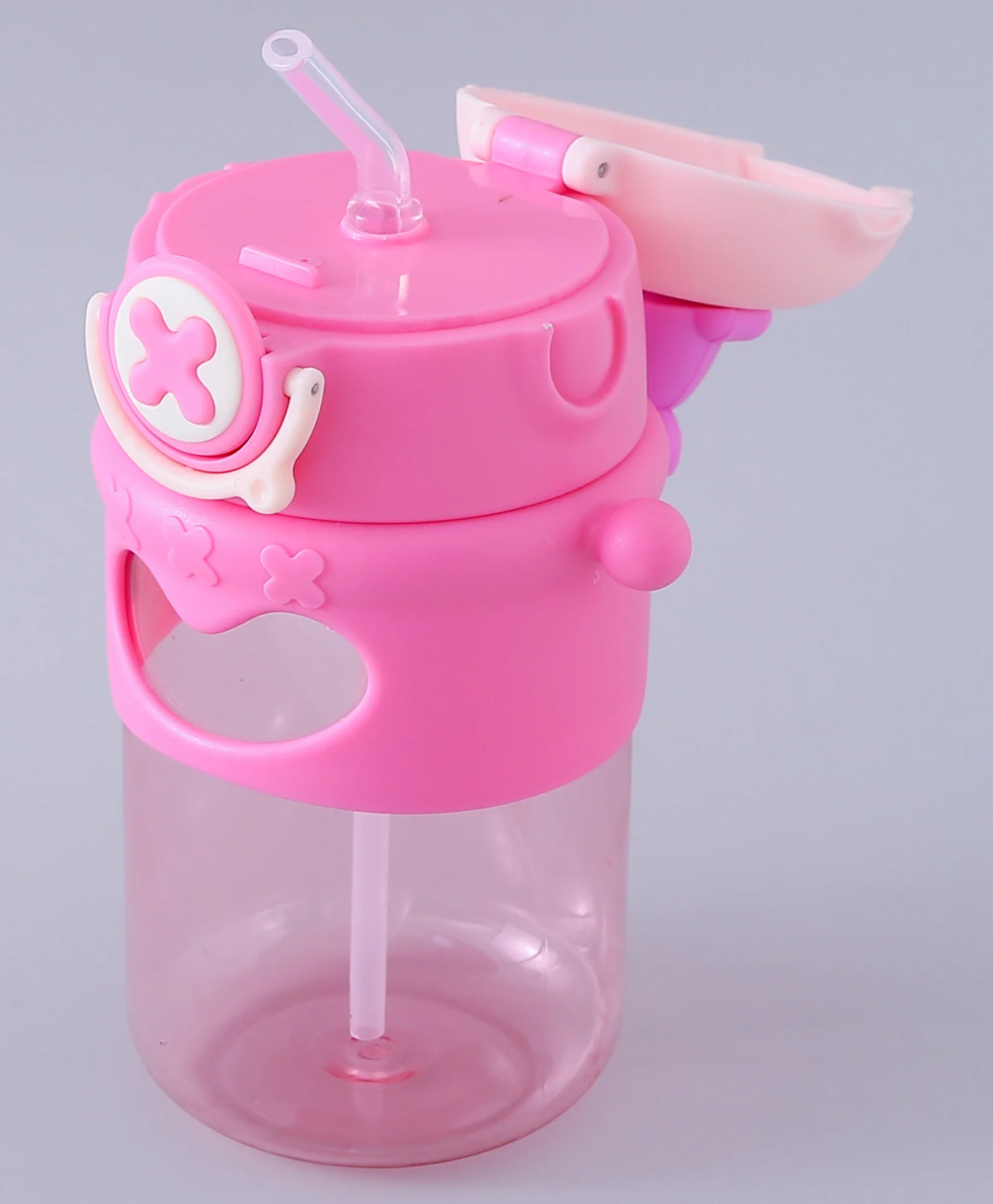 Cute Cartoon Bear on Top Water Bottle with Sipper BPA Free Bottle - Image 7