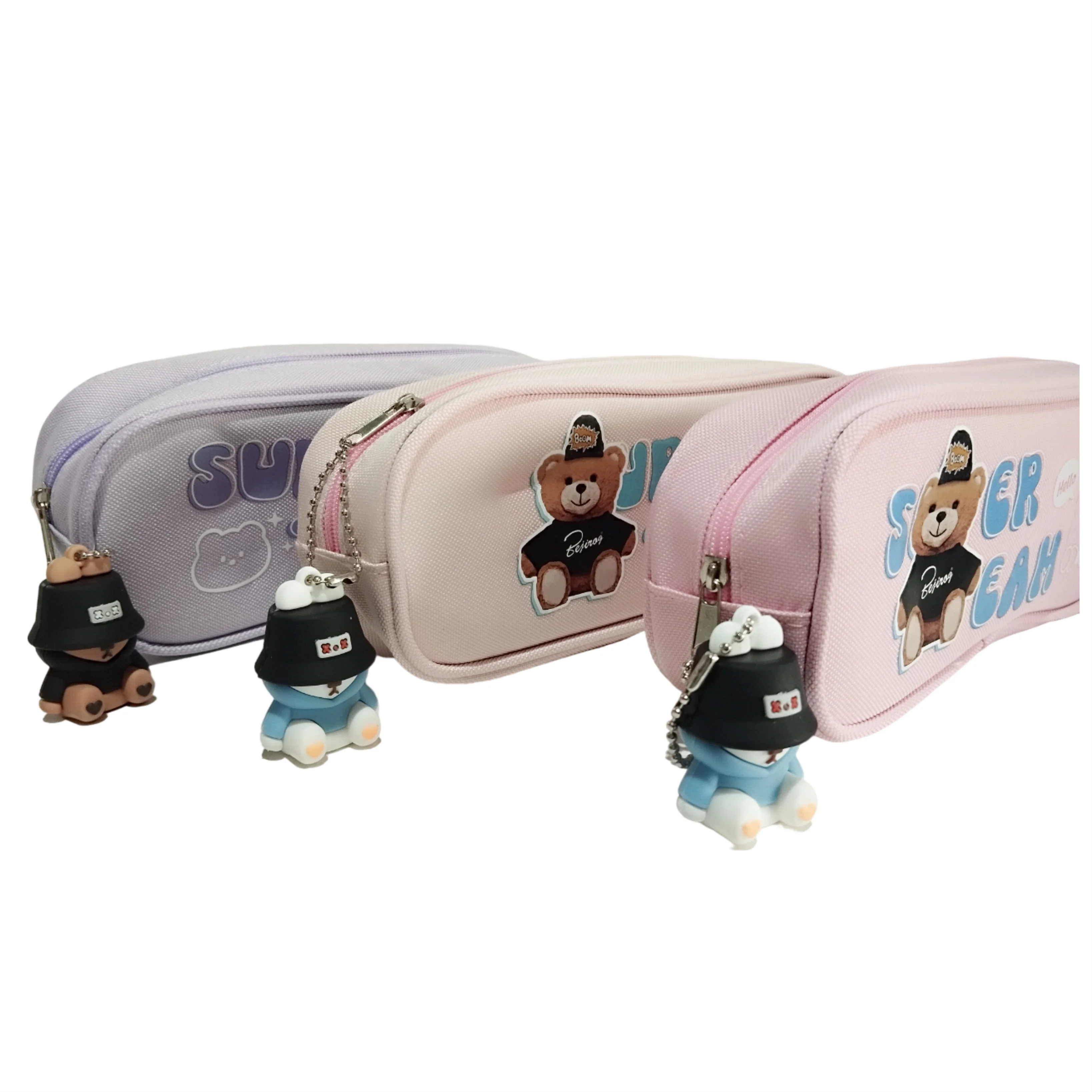 Cute Cartoon Bear Geometry Pouch for Kids - Image 2