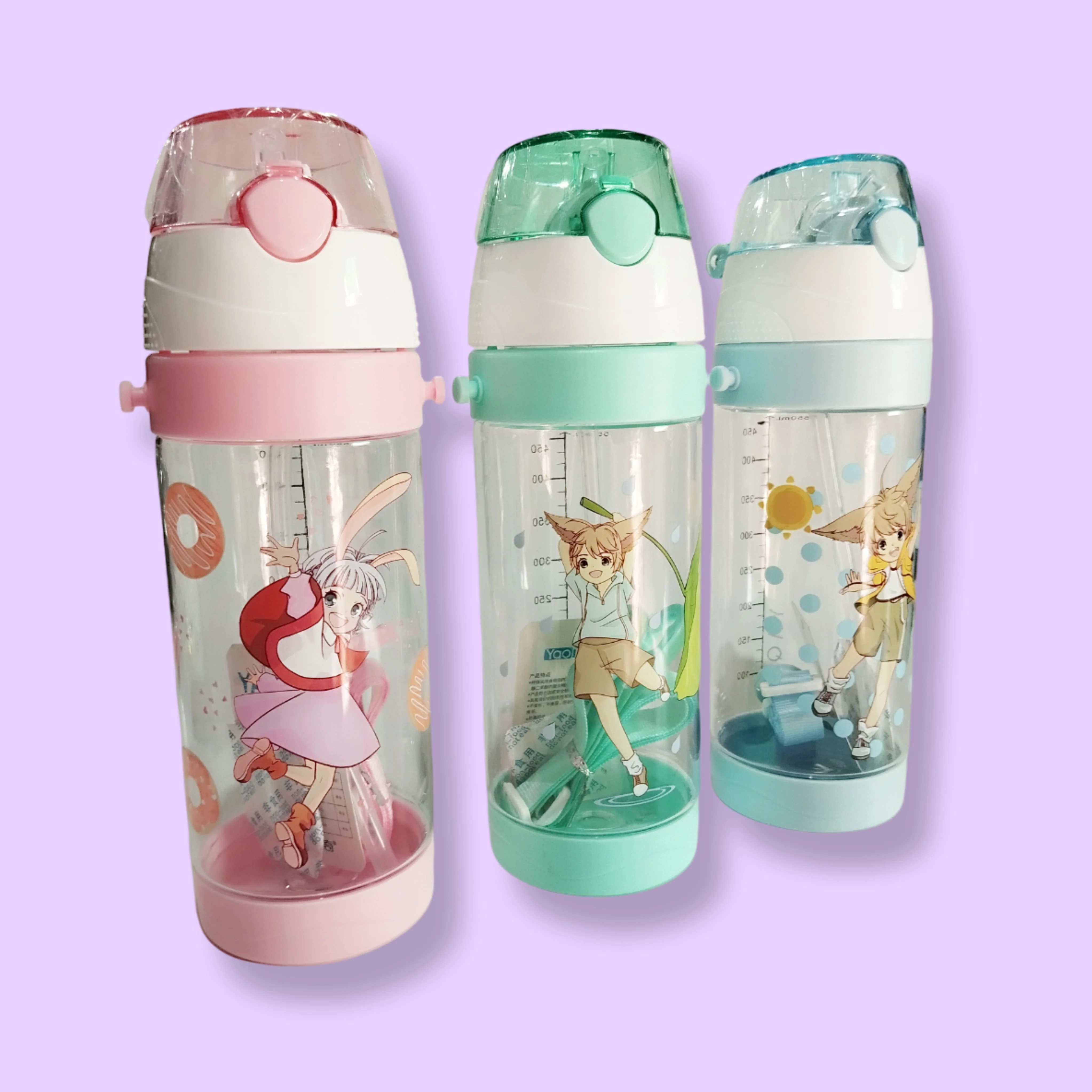 Cute Cartoon Plastic Water Bottle for Kids 550ml - Image 2