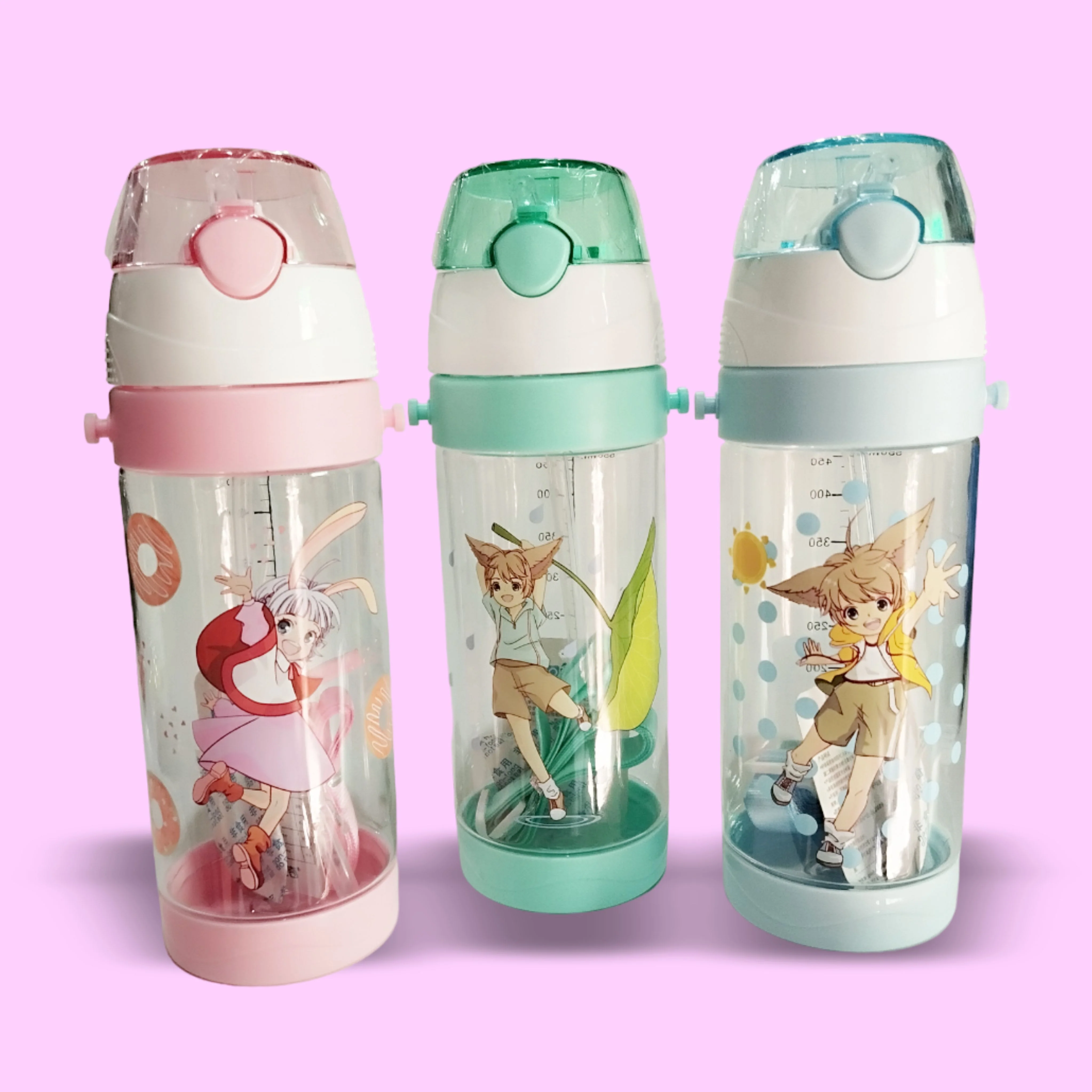 Cute Cartoon Plastic Water Bottle for Kids 550ml - Image 3