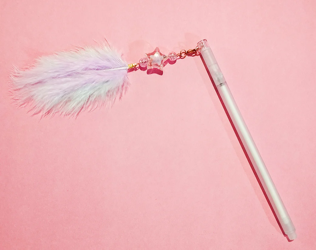 Cute Kawaii Feather Pendant Gel Pen - Image 3