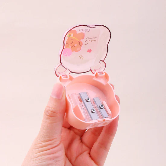 Cute Little Bear Shaped Double Hole Pencil Sharpener - Image 4