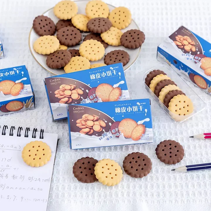 Cute Little Cookie Pencil Erasers for Kids Set of 6 - Image 2