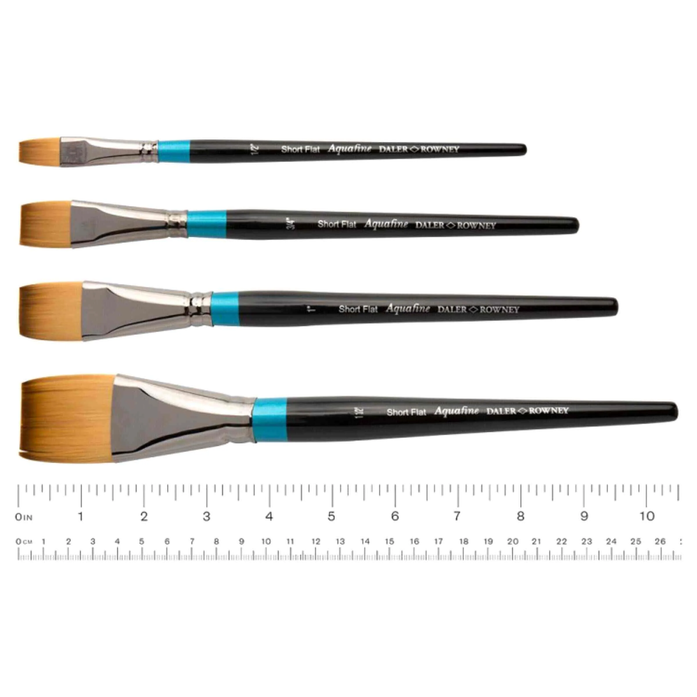 Daler Rowney Aquafine Short Handle Flat Paint Brush 1pc - Image 2