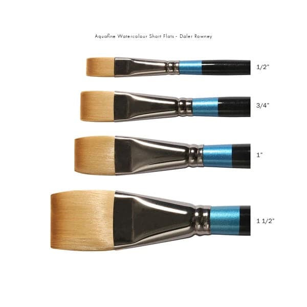 Daler Rowney Aquafine Short Handle Flat Paint Brush 1pc - Image 3