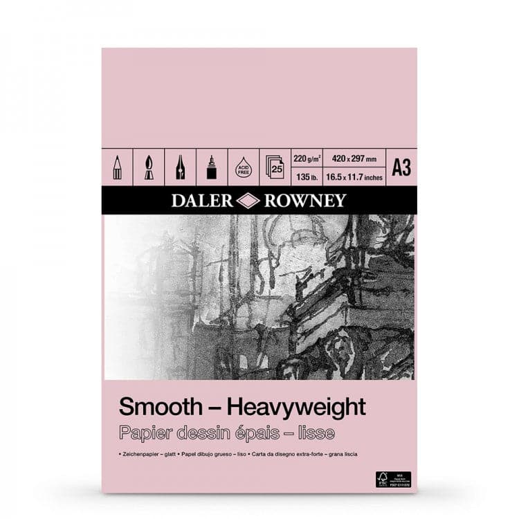 Daler Rowney Smooth Heavyweight Pad 220gsm 25 Sheets - Image 2