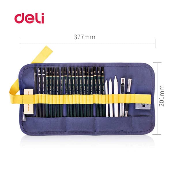 Deli 27 Pcs Fine-Art Drawing & Sketching Pencil Kit - Image 4