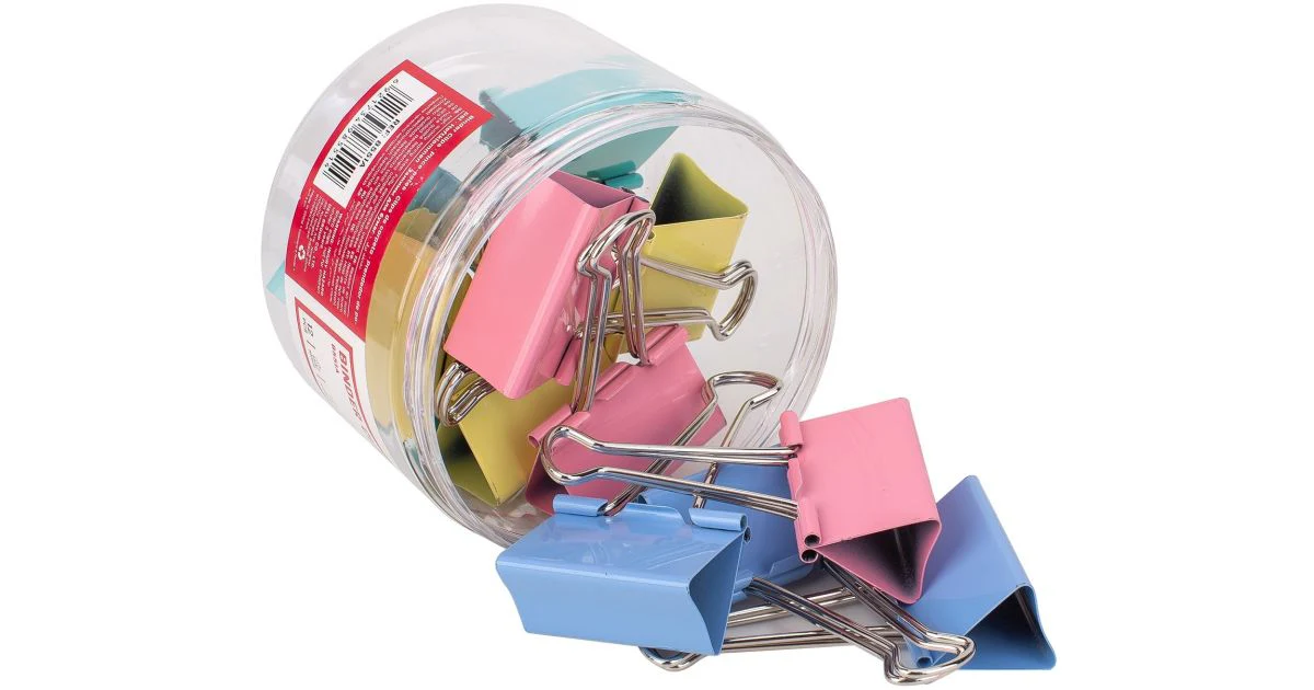 Deli Colorful Binder Clip 51mm E8551A Pack of 12 - Image 5