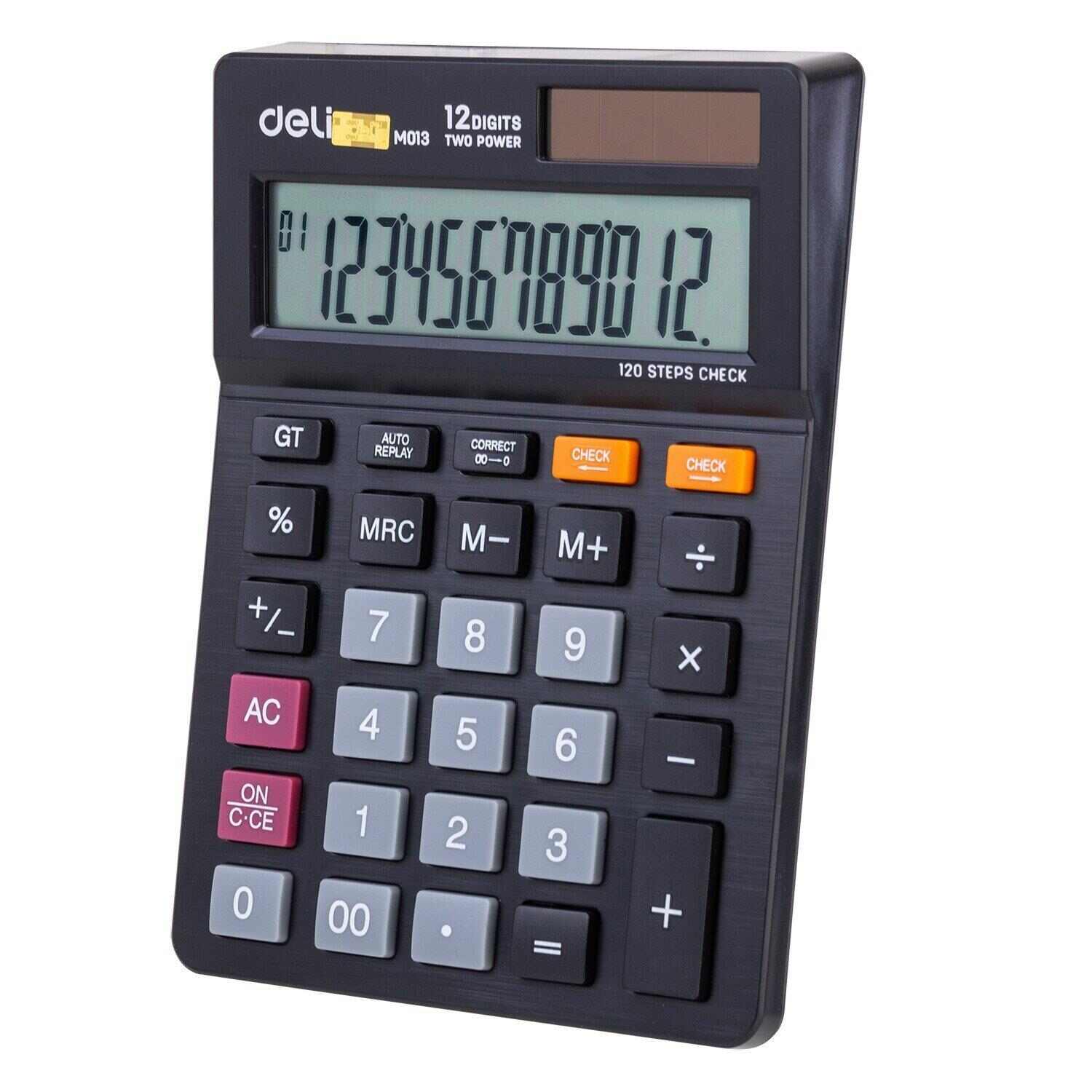 Deli Desktop Calculator 12 Digits, 120 Steps Check - Image 2
