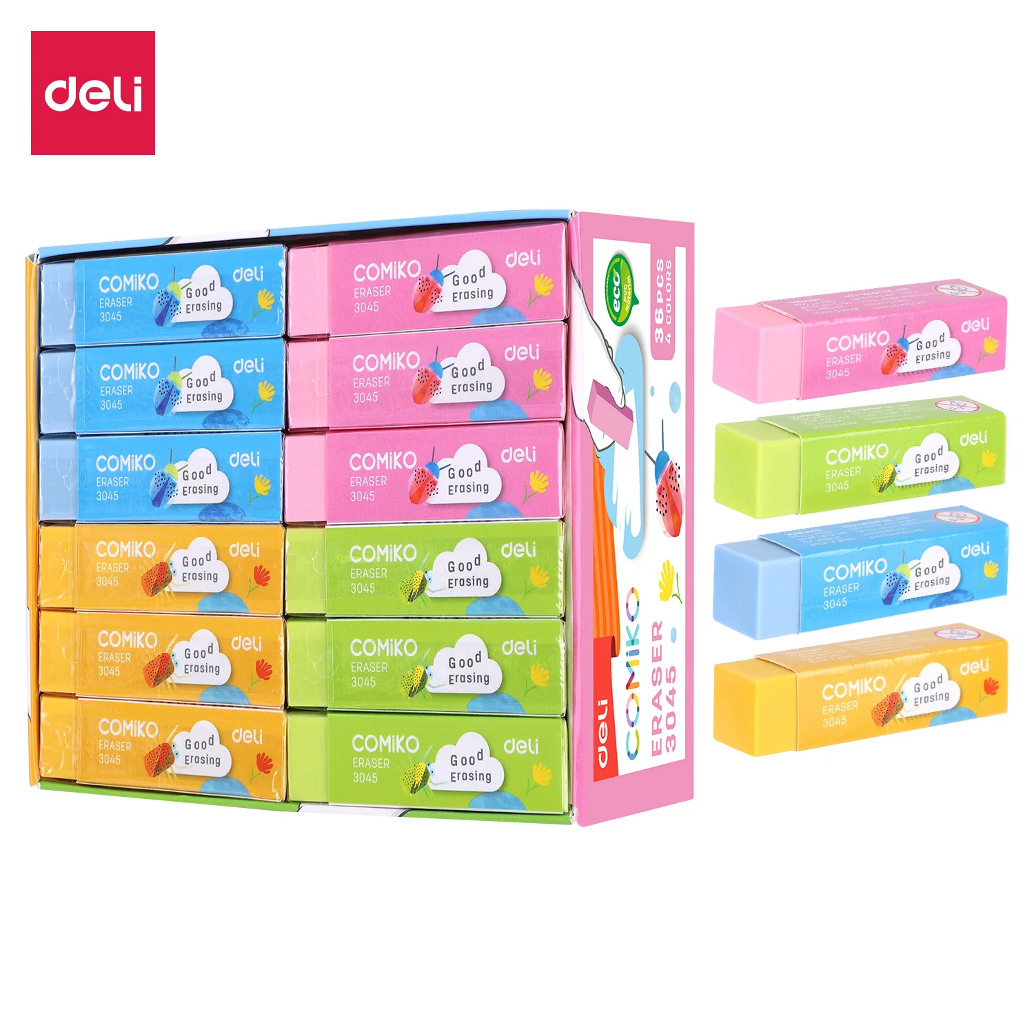 Deli Student Eraser Multi Color E3045 1Pc - Image 4