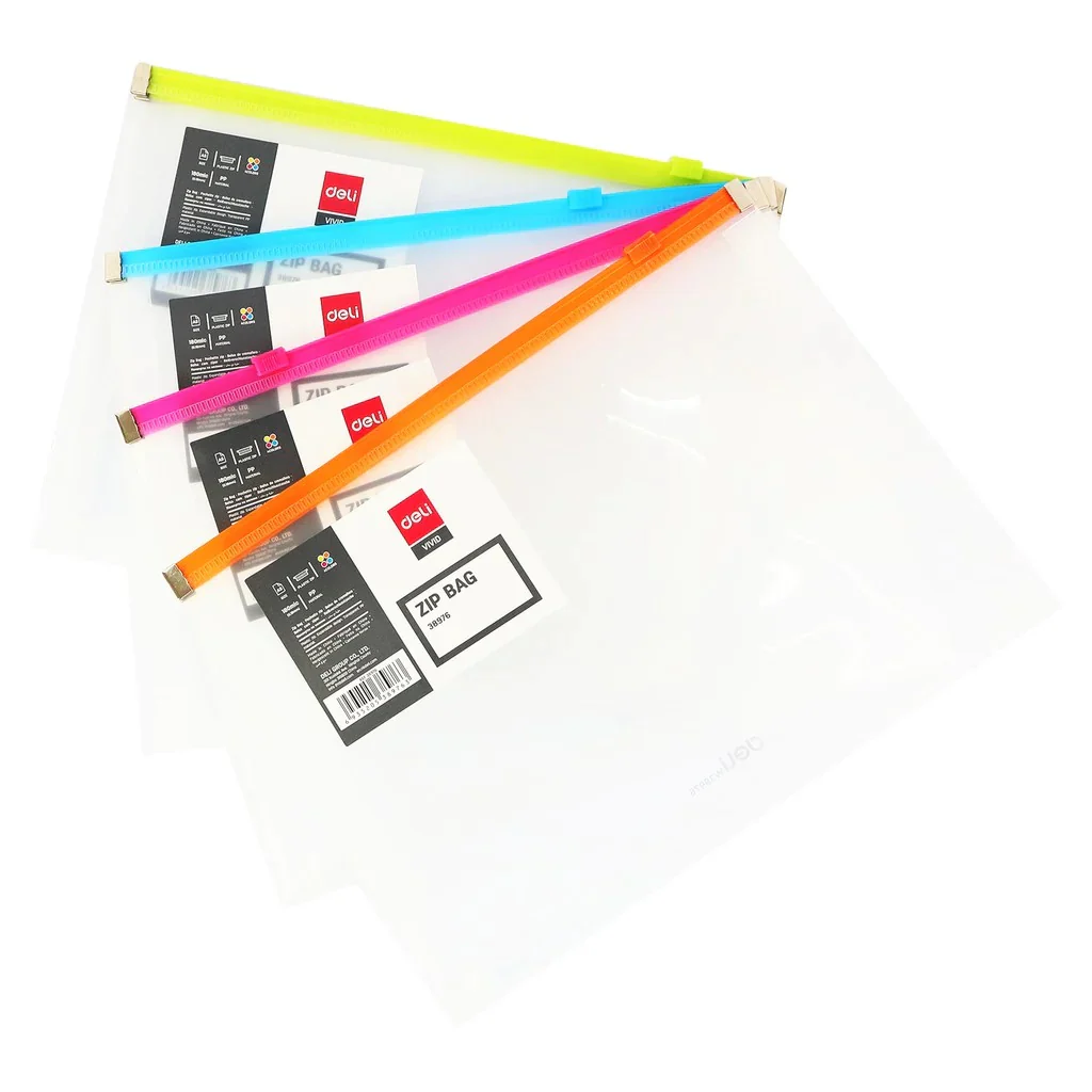 Deli Zipper File Bag A5 Transparent E38976 - Image 2