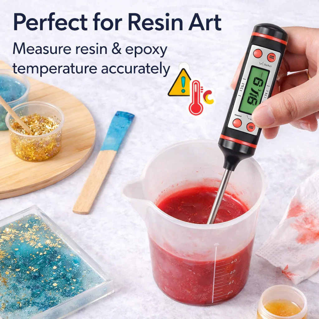 Digital Probe Thermometer -50°C to +300°C – LCD Cooking, BBQ & Resin Temperature Meter - Image 2
