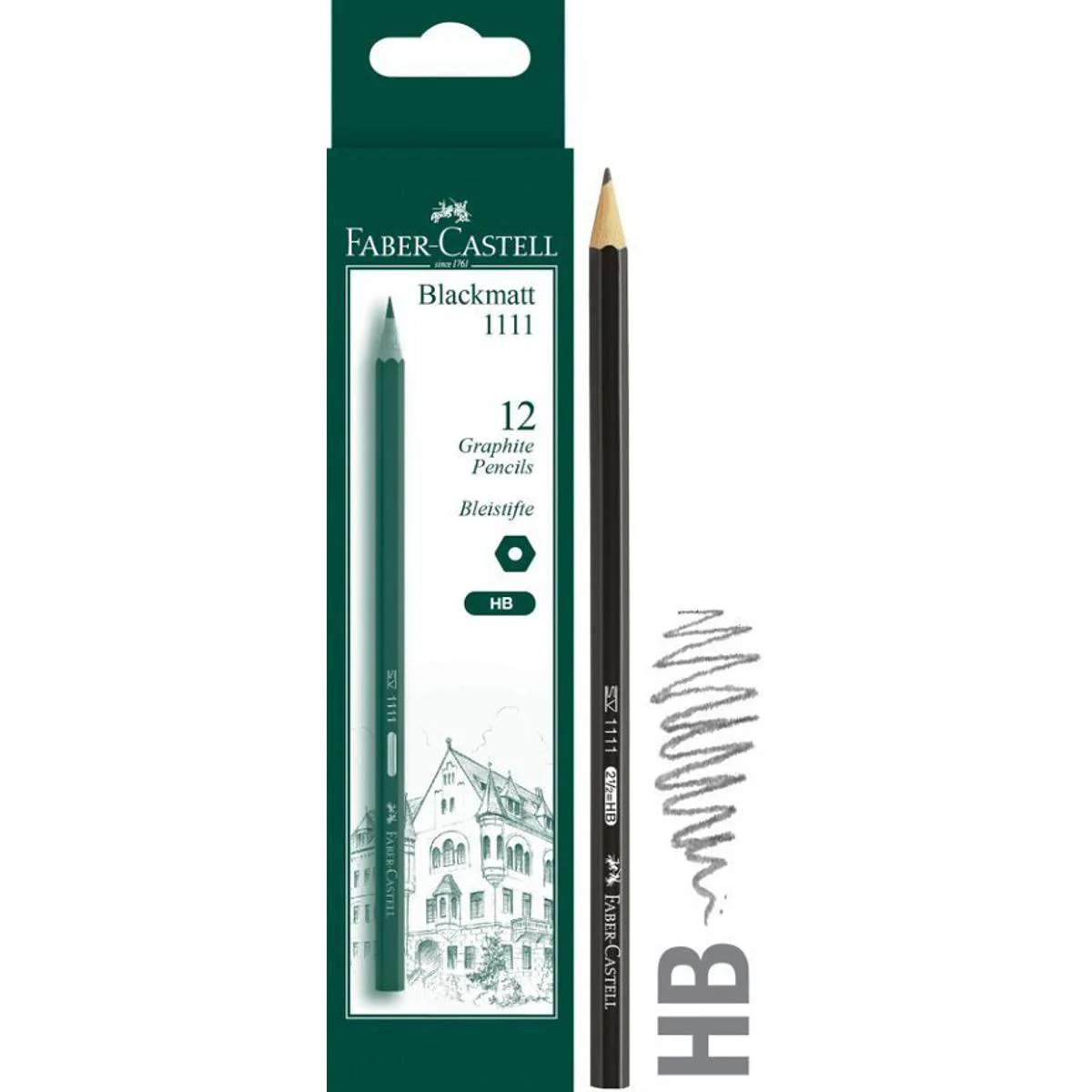 Faber Castell Black Matt Graphite Pencil HB 1111 Pack of 12 (This item is in stock. If you’d like to order, please contact us on WhatsApp. Orders are placed there, and payment must be made in advance) - Image 3
