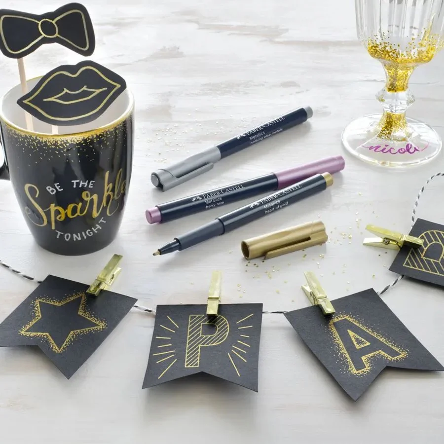 Faber Castell Metallic Color Marker Set Of 6pcs (This item is in stock. If you’d like to order, please contact us on WhatsApp. Orders are placed there, and payment must be made in advance) - Image 3