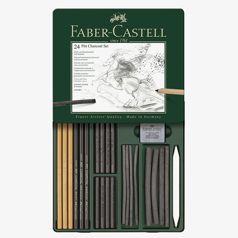 Faber Castell Pitt Charcoal Drawing Set (This item is in stock. If you’d like to order, please contact us on WhatsApp. Orders are placed there, and payment must be made in advance)