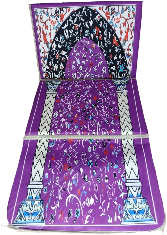 Foldable Prayer Mat with Backrest Chair Purple - Medical Grade Orthopedic Janamaz with Back Support | Best Ramadan Ramzan Gift for Parents & Elders 2026 - Image 4