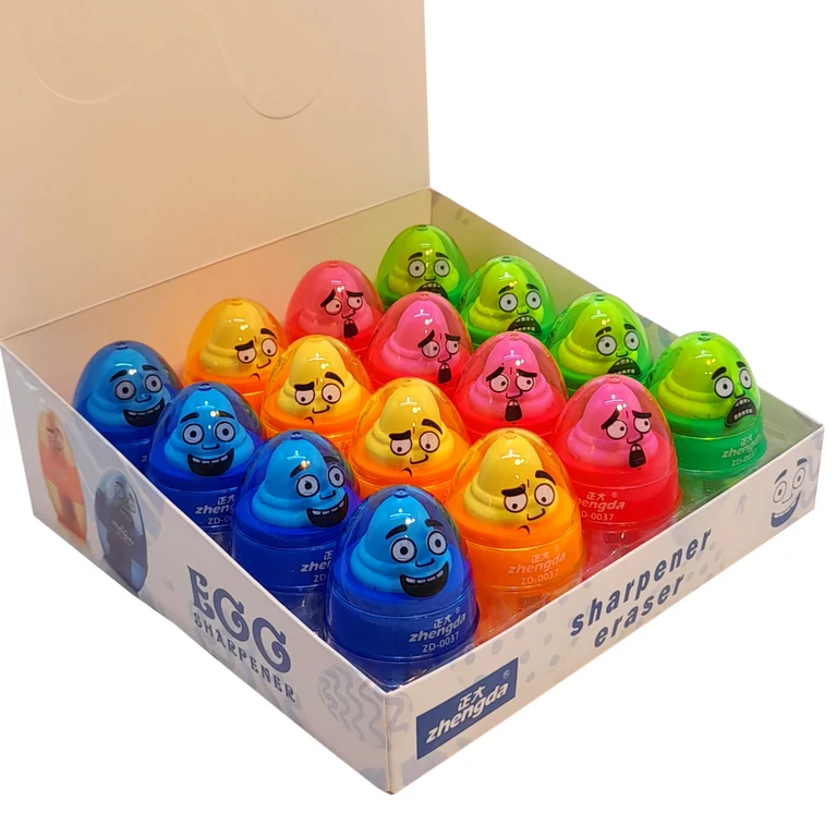 Funky Face Egg Sharpener & Eraser 2 in 1 - Image 6