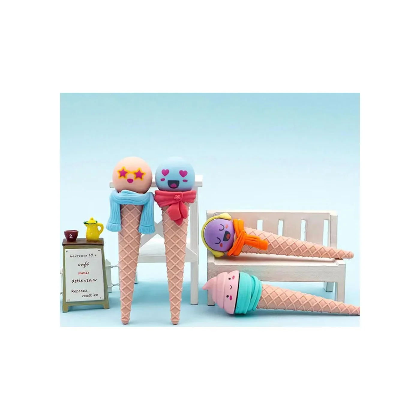 Funny Face Ice Cream Cone Shaped Eraser for Kids - Image 3