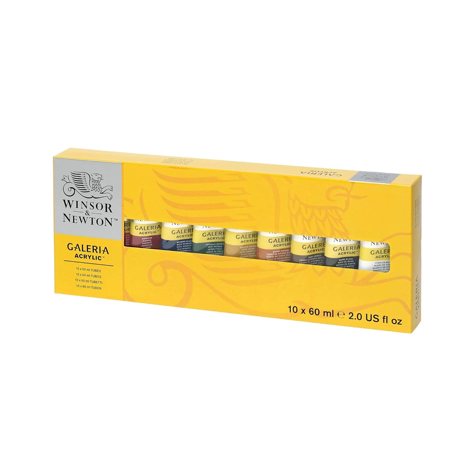 Winsor & Newton Galeria Acrylic Paints 10x60ml Tube Set - Image 2