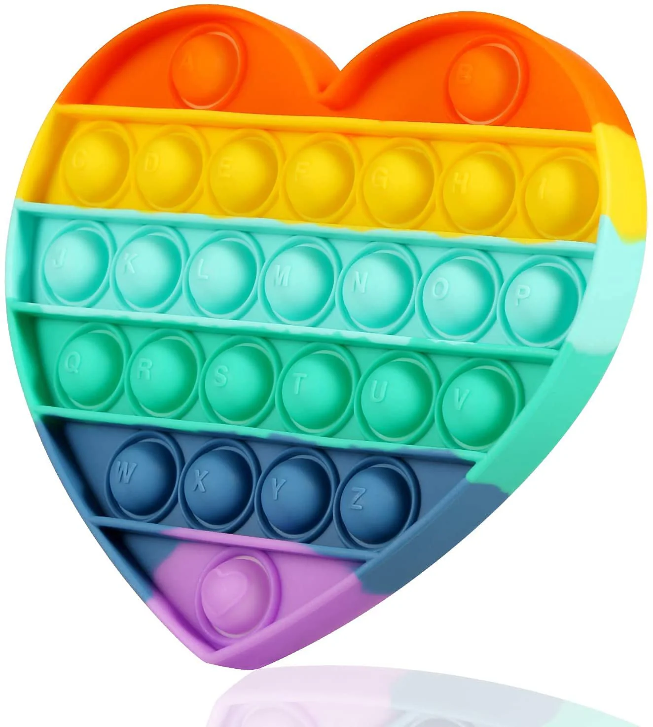 Heart Shape Silicone Push Popping Bubble