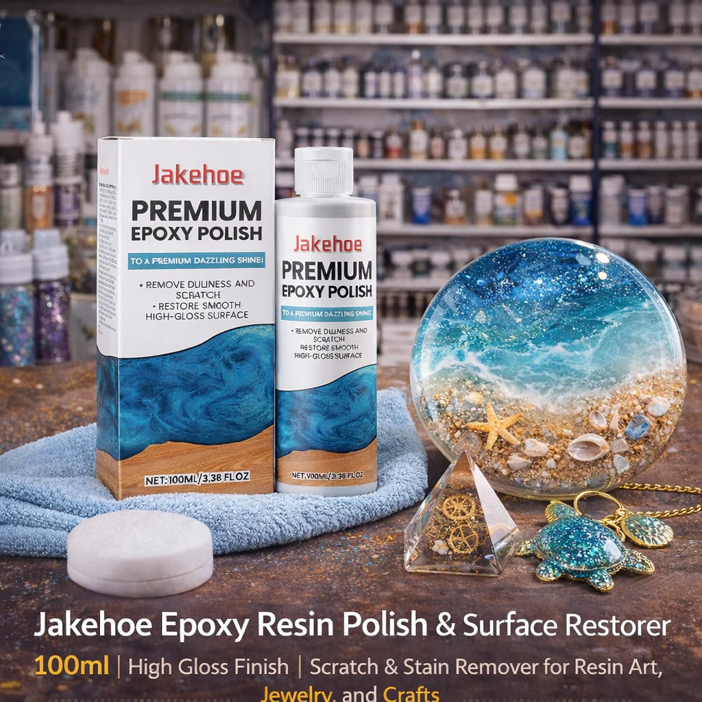 Jakehoe Epoxy Resin Polish & Surface Restorer – 100ml | High Gloss Finish | Scratch & Stain Remover for Resin Art, Jewelry, and Crafts - Image 3