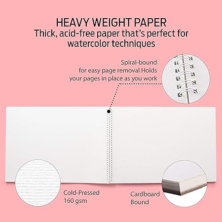 Keep Smiling A5 Watercolor Pad for Artist, 24 Sheets - Image 2