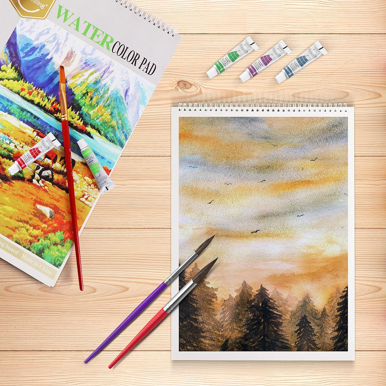 Keep Smiling A5 Watercolor Pad for Artist, 24 Sheets - Image 3