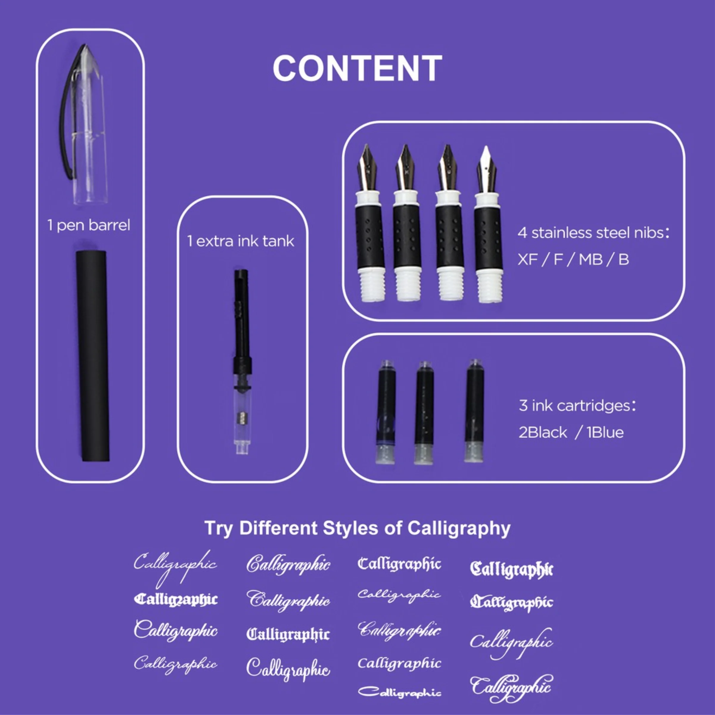 keep Smiling Calligraphy Pen Set - Image 3