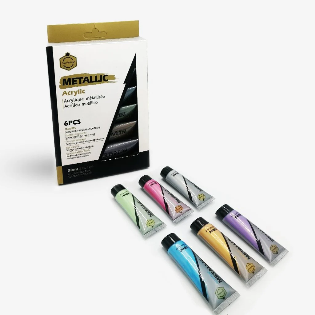 Keep Smiling Metallic Acrylic Paint 30ml Pack Of 6 (This item is in stock. If you’d like to order, please contact us on WhatsApp. Orders are placed there, and payment must be made in advance) - Image 2