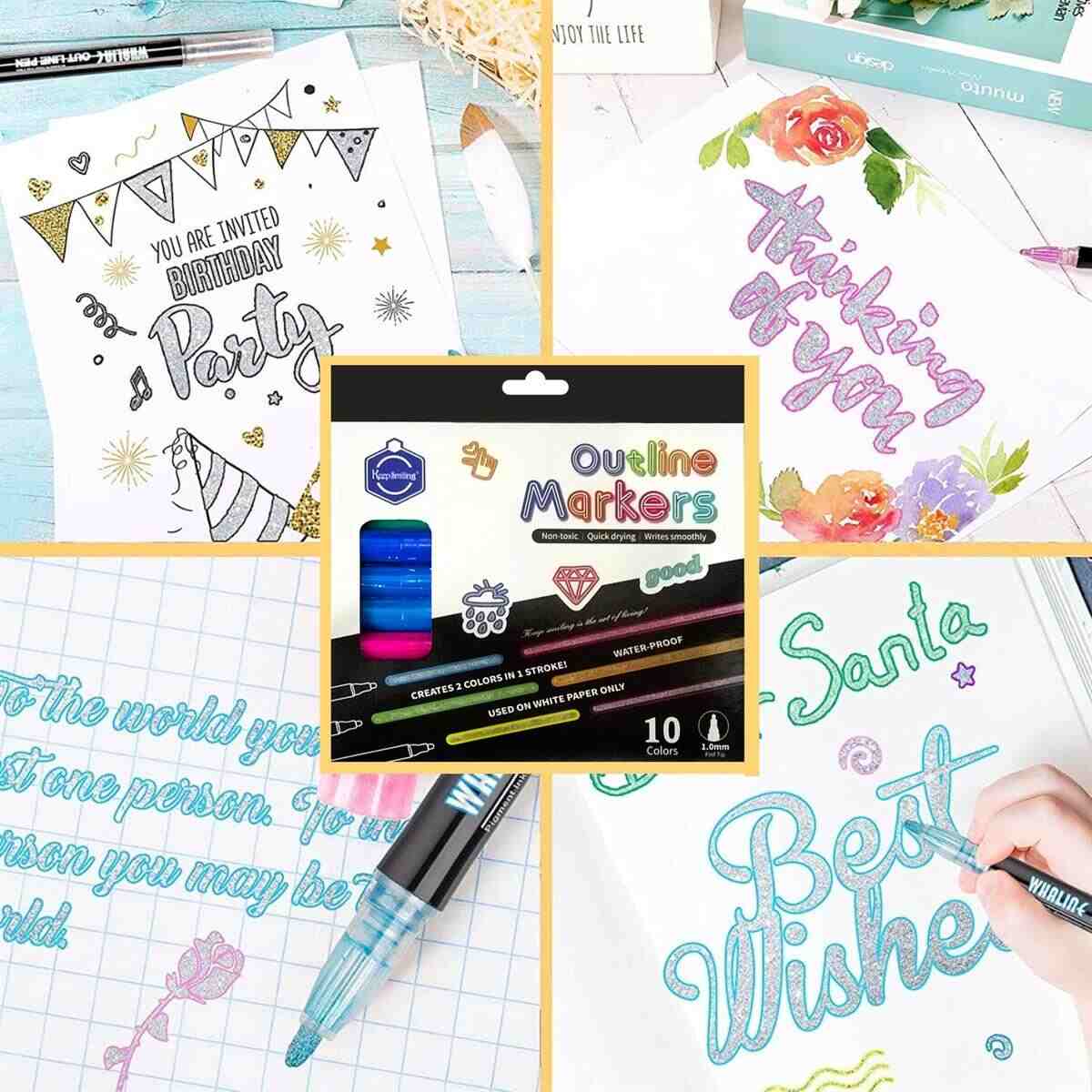 Keep Smiling Outline Metallic Markers Pack of 10 - Image 3