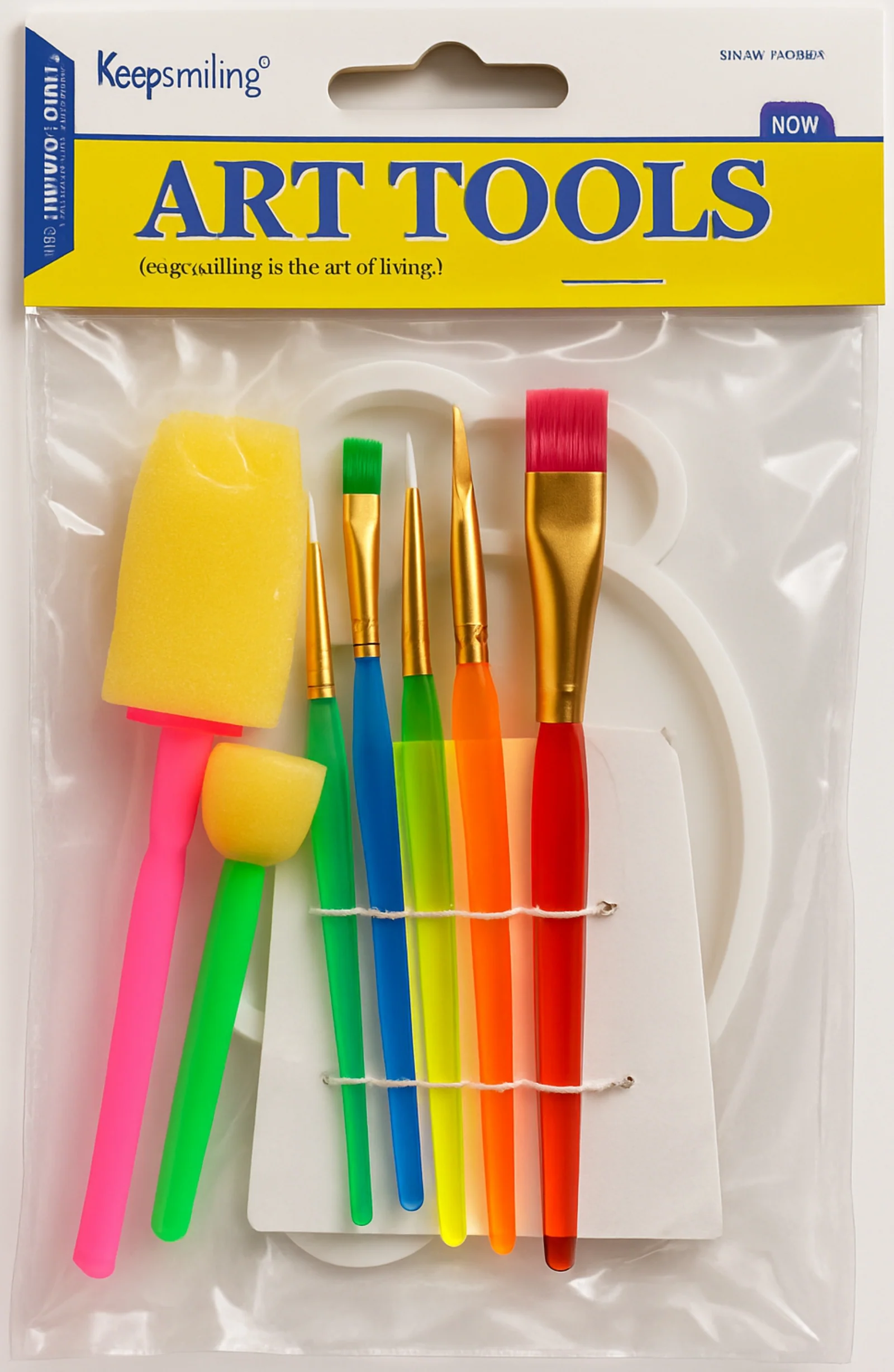 Keep Smiling Paint Palette Set With Brushes & Palette Knife  ( 7Pcs ) - Image 4