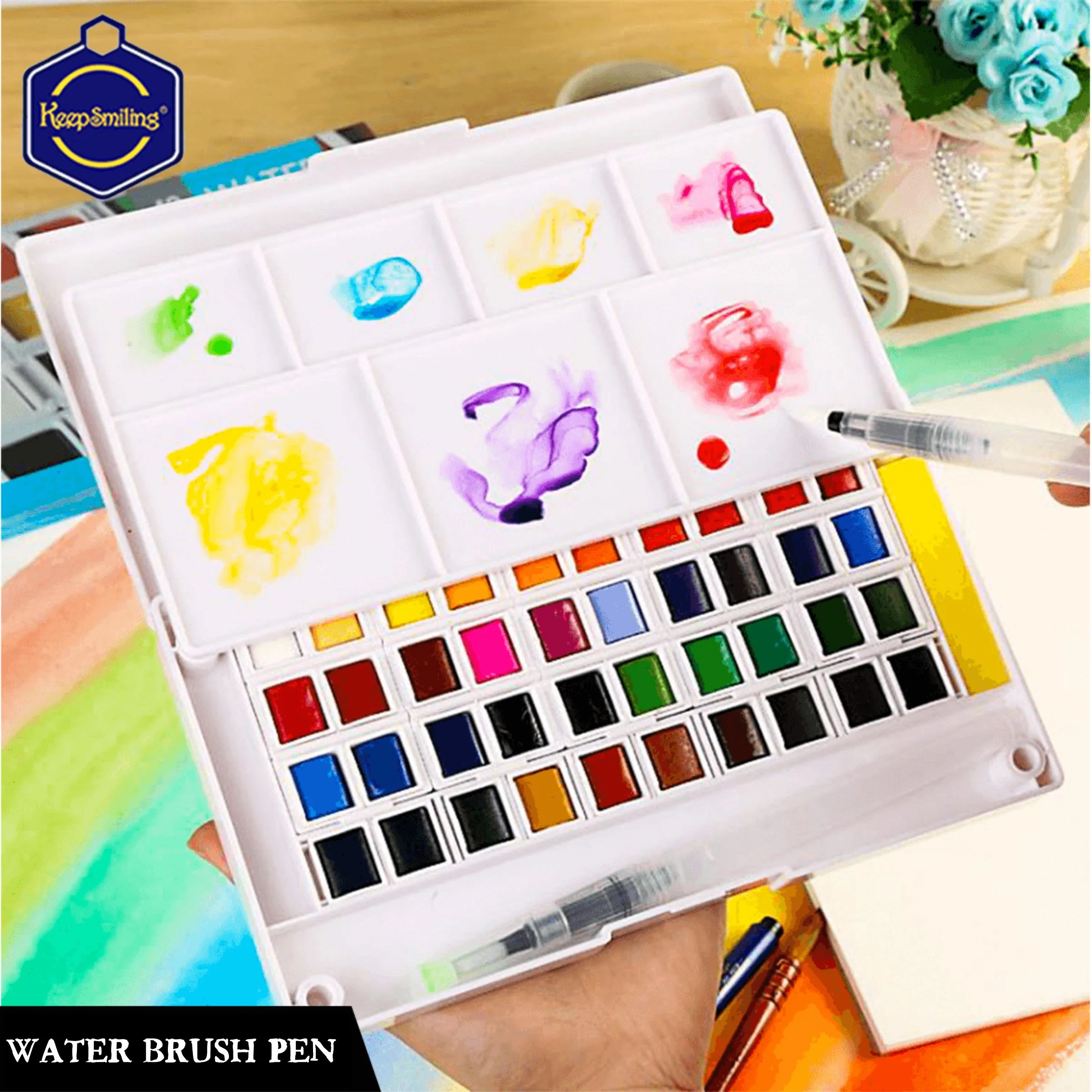 Keep Smiling Water Brush Pen 6Pcs Set - Image 3