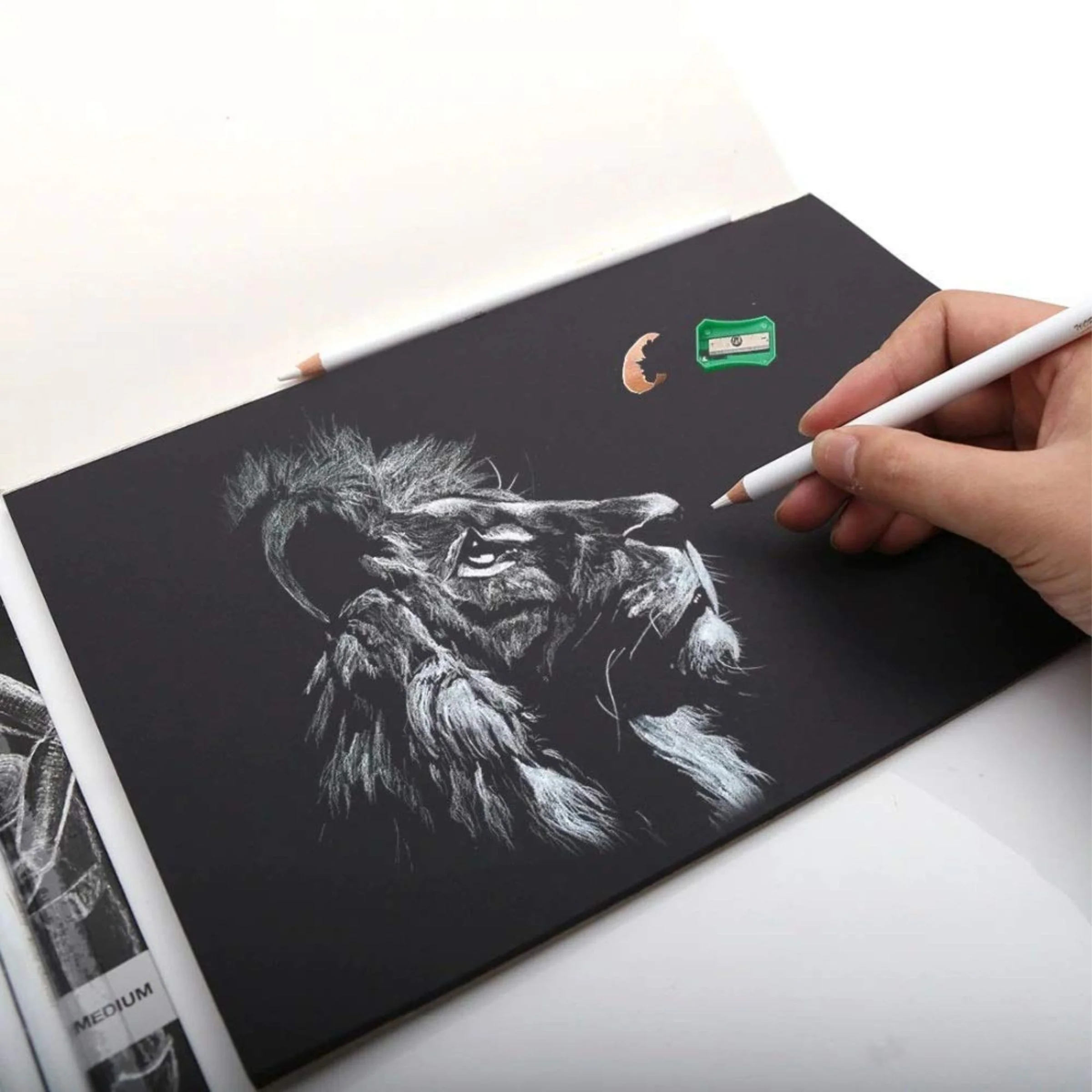 Keep Smiling White Charcoal Pencil Pack of 3 - Image 3