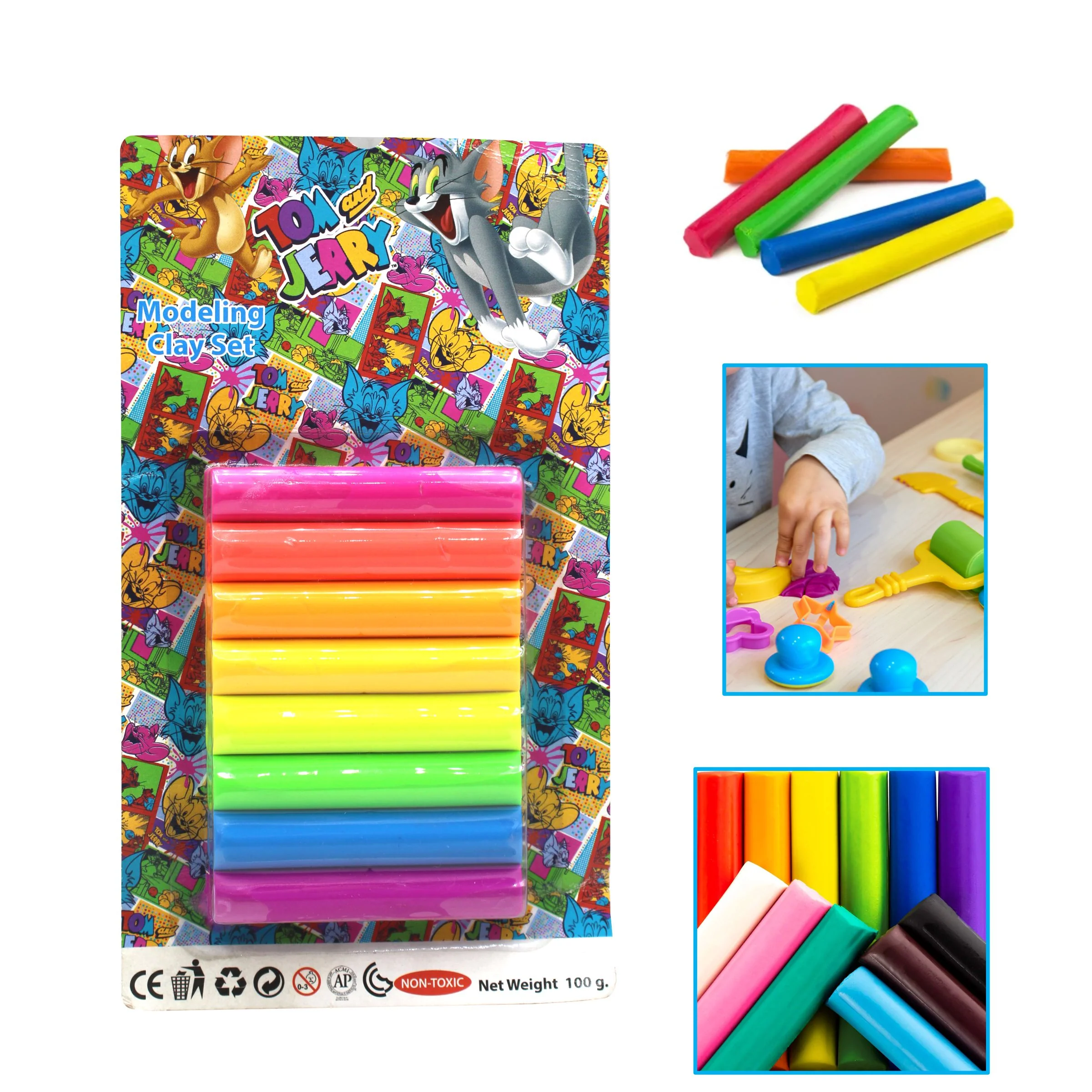 Kids Art Modeling Clay Kit, Non Toxic, Reusable, No Dry, Creativity, Fun Clay - Image 4
